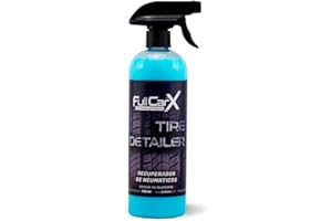 FULLCARX Tire Detailer 750ml Recuperador de Neumáticos Coche, Renovador Plásticos Rápido y Eficaz, Abrillantador Ruedas, Acabado Satinado, Negro Intenso, Producto Limpieza Detailing Profesional