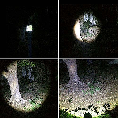 Laneco E6 Wiederaufladbare LED Taschenlampe, Super Hell Taktische Taschenlampe mit 18650 Li-Ionen-Akku und Ladegerät, Tragbare Wasserdichte Taschenlampe mit Einstellbarem Fokus und 5 Lichtmodi für Campen Wandern usw - 8