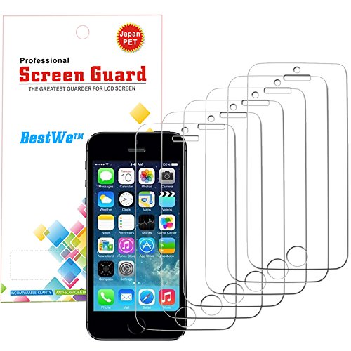 6X Film Protection iPhone 5s iphone 5 Protection d'écran iPhone 5 avec traitement anti rayure