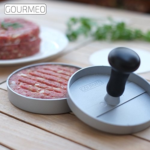 GOURMEO Burgerpresse aus Aluguss mit Antihaftbeschichtung und 30 Blatt Antihaftpapier | mit 2 Jahren Zufriedenheitsgarantie | Hamburgerpresse, Hamburger-Presse, Burger Maker - 4