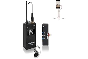 FULAIM VL2 Kabellos Lavalier Mikrofon mit Rauschunterdrückung für iPhone Handys iPad MacBook, 22-Kanal UHF Omnidirektionales Ansteckmikrofon für Vlogging, TikTok, YouTube, Facebook LiveStream - 1TX