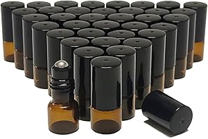 ‎PARFUMLISM Parfumlism Rollon Glass 2 ml, Pack of 50 Rollon Glass Bottles for Essential Oil, Small Roller Bottle Empty for Oils, Aromatherap, Mixtures, Perfume, Fragrance Oil, Lip Oil