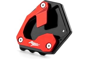 TUKLYE Plaque d'extension de béquille latérale pour Honda CRF 1000L Africa Twin 2015-2019 CRF1000L 2018 CNC - Coussinets d'élargissement de pied (rouge)