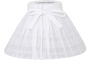 ‎GRAFELSTEIN Grafelstein Lampenschirm GRETA, Ø 30 cm, weiß mit Schleife, zart gemustert Tischlampe Hamptons, Lampenschirm klein, E14 und E27 geeignet