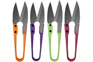 HAISHANG 4Pcs Pruning Scissors Pruner Shears for Bud and Leaves Trimmer Yarn Thread Cutter Mini Small Snips Trimming DIY Supplies, Stainless Steel Garden Scissors for Bonsai, Plant, Flower, Herb