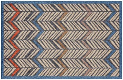 Lume Feather Stripe Design by Turtle Mat Indoor Washable Nylon Multi-Grip Mat - 50X75cm