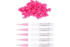 YOUTHINK 100Pcs Durable Pet Cat Soft PVC Nail Cover Paw Claw Cap Wrap Grooming Accesorio De Random 5Pcs Adhesive Glue con 5Pcs Aplicadores(S-Rosa Roja)