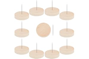 FREEBLOSS 10pcs Single Steel Needle Doll Holders Steel Needle Doll Stands Needle Felting Doll Display Holders with Wooden Base for Crochet Dolls Felting Animal Dolls