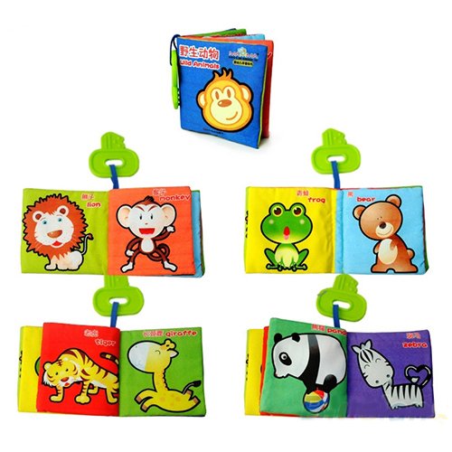 1pc Intelligence Development Cloth Cognition Book Learning & Activity Toys for Kids Baby (Wild Animal)