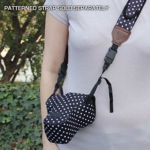 Housse Etui Appareil Photo Num  rique et Accessoire en N  opr  ne Rembour   Protection Robuste USA Gear avec poche et ceinture pour vos appareils Canon EOS   Nikon Et Plus - A Pois