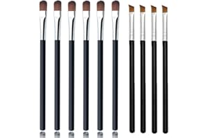 QISHENG Eyeshadow Applicator Set - 10pcs: Eyeshadow Brushes, Blending Brush, Eyeliner Brush for Makeup - Cream, Powder, Highlighter