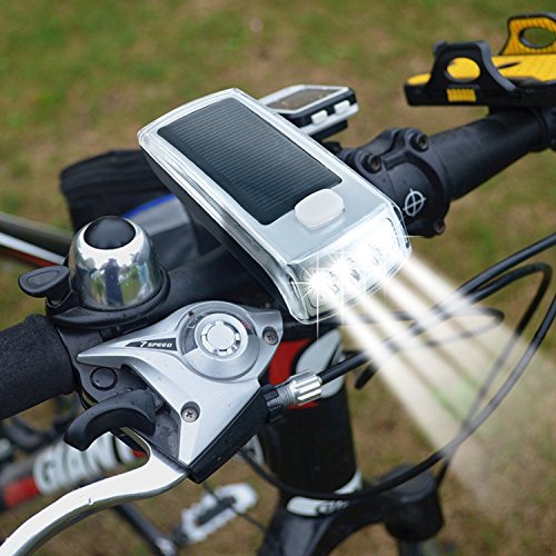 Solar LED Fahrradlampen Set, AVAWAY Solar Fahrradbeleuchtung USB Wiederaufladbare Fahrradlicht Scheinwerfer Set inkl. Frontlichter und Rücklicht, Halterung - 9