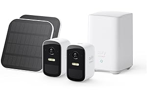 eufy Security eufyCam 2C Pro 2-Cam Kit with Solar Panel Solar Security Camera Outdoor Wireless, Home Security System, 2K Resolution, HomeKit Compatibility, IP67, Colour Night Vision, No Monthly Fee