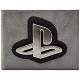 Material de calidad genuina Cartera de Playstation Insignia de Plata con Logo Original Gris