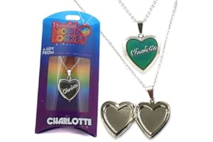 STANDS OUT, SUPPLYING OUTSTANDING GIFTS STANDS OUT CHARLOTTE PERSONALISED HEART SHAPED NAMED MOOD LOCKET FUN GIFT PRESENT FOR ALL AGES