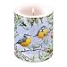 Produktbild Ambiente Luxury Paper Products Stumpenkerze 'Chirping Birds' Kohlmeise Vogel Winterlandschaft 10x12cm Kerze Weihnachten Tischdeko Kerzendeko Küche Deko Winter