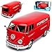 Price comparison product image alles-meine.de GmbH Volkwagen T1 Rot Kasten Transporter Porsche Renndienst Samba Bully Bus 1950-1967 1/24 Motormax Modell Auto mit individiuellem Wunschkennzeichen