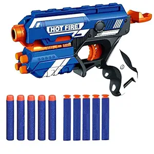 Taufa Villa Foam Blaster Gun Toy with 10 Bullets | Blaze Storm Manual Soft Bullet Shooting Gun Toy