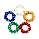 Savita 5 Pack Spiky Sensory Finger Acupressure Massage Rings, Silent Great Fidget Sensory Toy for Kids Teens & Adults - Aids with Focus ADD ADHD OCD & Autism,5 Bright Colors