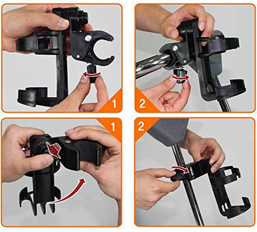 Hrph Empfindliche Schwarz Kinderwagen -Becherhalter -Universal-Kinderfahrradflaschenregal - 8