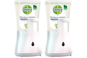 DETTOL Lot de 2 No Touch kit - Distributeur Automatique Effet INOX et Gel Lavant Mains Aloe Vera
