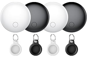 CASCHO Air Tracker Tag-4 Pezzi, Smart Tag Compatibile con Apple Find My (Solo IOS), Bluetooth Localizzatore per Portafogli, Chiavi, Zaini, Bagagli, 100dB Bip, Batteria Sostituibile, IP68 impermeabile