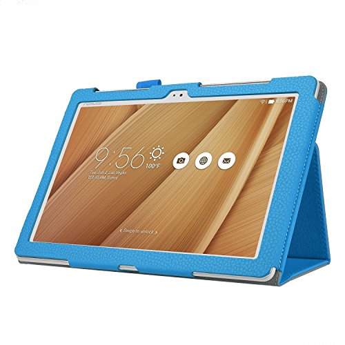 ELTD ASUS ZENPAD 10 Z300M / Asus ZenPad 10 LTE Hülle case- Leder Tasche Schutzhülle mit Standfunktion, Blue-Blau - 2