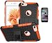 Produktbild ISENPENK Apple iphone 6 /6s Stand Case mit Panzerglas Schutzfolie,TPU+PC Ultra Slim Silikon Tough Rugged Dual-Layer Hardcase with Built-in Kickstand Thin Schutzhüllen,Wasserdicht Shockproof Anti Slip Protection Hülle Tasche für Apple iphone 6/6s 4.7Zoll-[orange]+Panzerglas/Schutzfolie/Displayschutzfolie