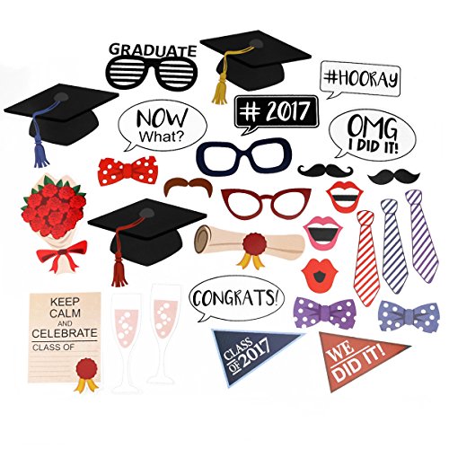 OULII Graduierung Foto Requisiten Graduierung Phtoto Stand Requisiten 2017 Graduation Party Dekorationen 30pcs