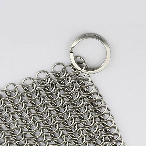 Umiwe Rostfrei Stahl Reifen Netz Topfreiniger mit Ring,Silbern - 3