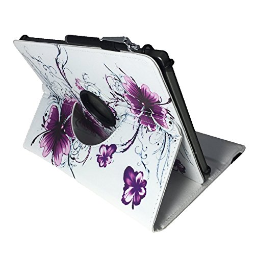MEDION LIFETAB S10351 Tablet – PC / 25,7 cm / (10,1″) Zoll Drehbare Tablet Schutztasche mit Standfunktion + Touch Pen – 10 Zoll Lila Blumen 360° - 3