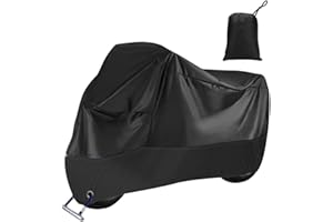 VEITEIBE Pokrowiec na motocykl, pokrowiec na rower, pokrowiec ochronny na motocykl, wodoodporny, zimowy, lato 210D Oxford z otworem na zamek, pyłoszczelny śnieg deszcz, plandeka na skuter rowerowy 245 x 105 x