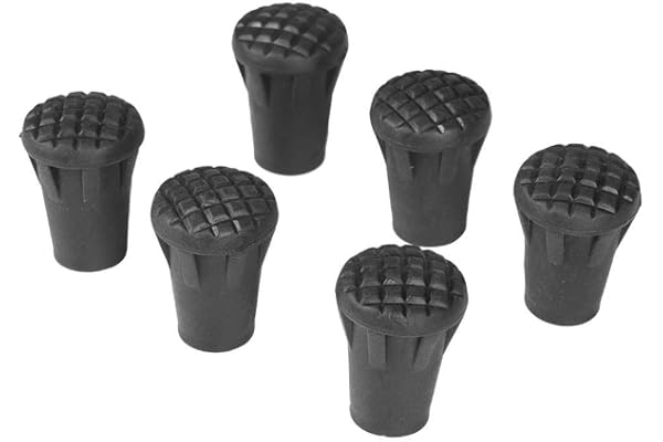 Tbest Wanderstock Kappe, 6 teile/satz PVC Ersatz Outdoor Trekking Wanderstock Tip End Spazierstock Kappe Schutzfolie Schwarz