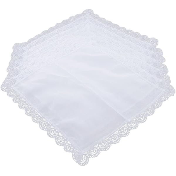 Fazzoletti Da Donna In Pizzo Ricamato - Set 5 Pezzi Con Fiori, 27x27cm - Foto 6