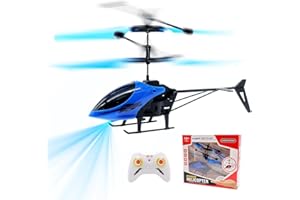 WFKKMEQ Remote Control Helicopter for Kids, RC Helicopter Toys, One Key Take Off and Landing, Easy to Fly Indoor and Outdoor Radio RC Flying, for Age 3+ Kids Party Gifts (Blue)