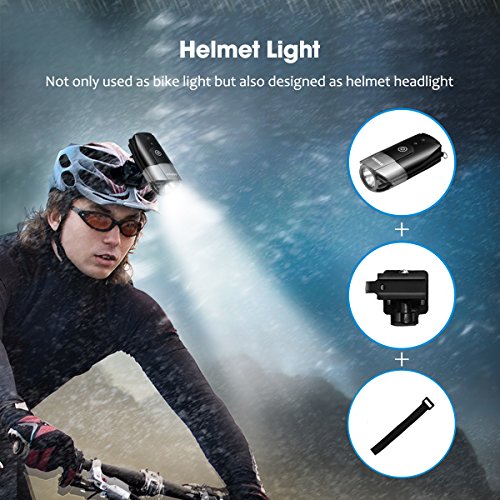 Fahrrad Licht | 2000 mAh/1000 Lumen LED Fahrradlampe USB wiederaufladbar, Super Hell Wasserdicht Licht für Fahrrad/Taschenlampe für Mountain & Kids & Street Fahrrad - 5