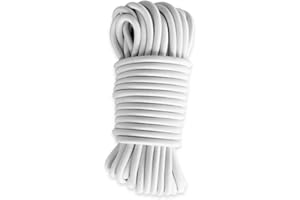 TECPLAST Sandow élastique Blanc 20 mètres 9SW - Qualité PRO - Tendeur pour bâche de diamètre 9 mm