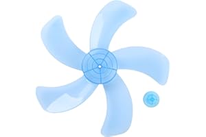 Kaerm Pales Ventilateurs Plastique Lame de Ventilateur Trois/Cinq Feuilles Accessoires de Remplacement Rechange Trou 0.8 CM A Bleu Diamètre 38cm
