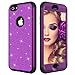 Produktbild Hybrid Stoßfest Schutzhülle für iPhone 7 8, Aearl 3 in 1 Trefferfarbe Bling Glänzend Glitzer PC Schwer 360 Grad Voll Schutz Full Body Case Handy-Tasche Schale Handy-Hülle für iPhone 8 6 - Lila & Lila
