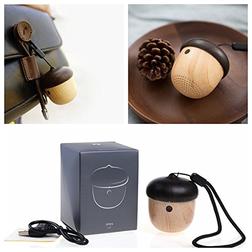 iEFiEL Altavoces Inalámbricas Bluetooth Mini Altavoces Portátiles Recargable de Madera Forma de Nuez para iPhone Android iPad iPod MP3 Móvil...