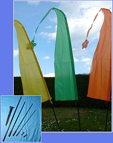XXL 3er SET Teleskop Balifahne Fahnen Flagge Gartenfahne BALI Fahne - 2