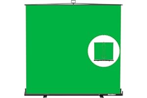 【Breiterer Stil】 RAUBAY 200x210cm Großer zusammenklappbarer Grün Hintergrund Greenscreen, tragbarer ausziehbarer Chroma-Key-Panel Fotohintergrund mit Ständer für Videokonferenzen, Fotostudio.