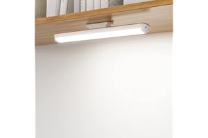 SOAIY 34cm Luce Armadio Luce Sottopensile LED Luce wireless cucina Luminosità regolabile 3 colori Ricaricabile 2800 mAh Timer 15/30/60minuti 80° Regolabile per Armadio,Cucina senza Telecomando
