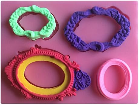 Karen Baking Retro Mirror Frame Shape 3D Silicone Cake Mold For Cake Fondant Decorating