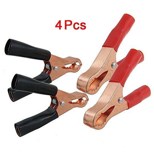 SODIAL (R) 2 Paar-Kupfer Isolisierte Autobatterieklemmen Krokodilklemmen 50A Rot Schwarz