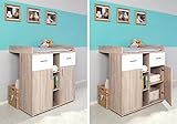 Babyzimmer Kinderzimmer komplett Set ELISA 2 in Eiche Sonoma Weiß, Komplettset mit Kleiderschrank Babybett Lattenrost Wickelkommode Wickelaufsatz Standregal, Made in Germany - 2