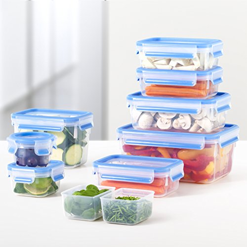 Emsa 508544 Rechteckige Frischhaltedose mit Deckel, 2.3 Liter, Transparent/Blau, Clip & Close - 7