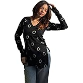 FELISIA Women's Rayon Floral Printed Full Sleeves V-Neck Short Kurti, Bell Sleeves, Short Kurti for Woman, Stylish Ethnic Top