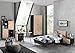 Produktbild Dreams4Home Jugendzimmer-Set 'Boste XIX' - Set, 6-teilig, Bett, Nachtkonsole, Kleiderschrank 2 trg.,Schreibtisch, Rollcontainer, Regal, modern, massiv, Kiefer, Birke, Metallfüße, Metallbeschläge, in Schwarz - geplankte Optik