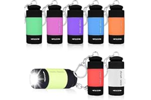 8 unidades Mini Linterna Infantil Delamiya Mini Led Linterna USB Recargable Revestimiento de Silicona IPX8 Impermeable Linterna con Llavero, Linterna de Mano para Camping